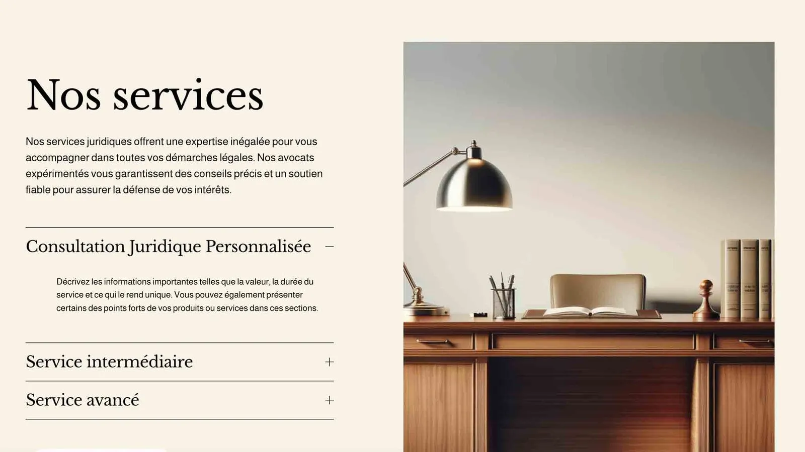Aperçu du projet Le site d’une avocate pénaliste